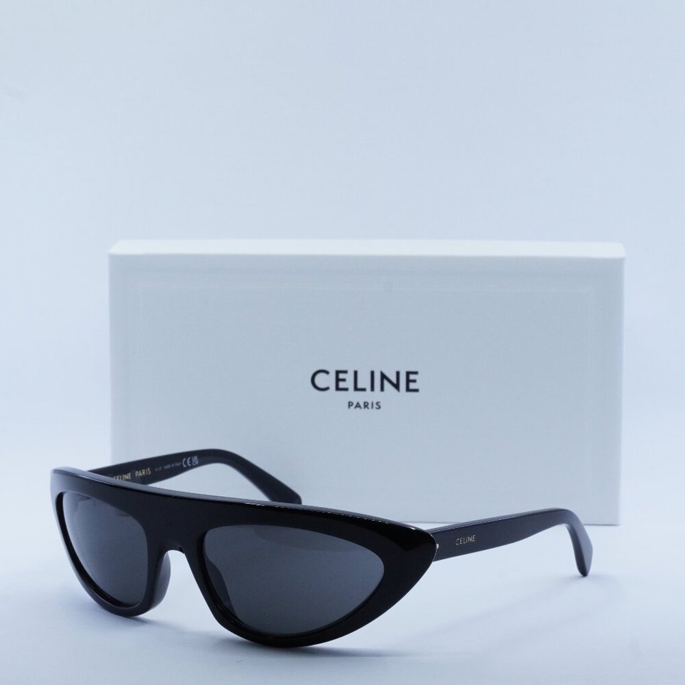 Celine CL40261I 01A Sunglasses Black Cat Eye Frame, Smoke Lenses - Lowest Price!